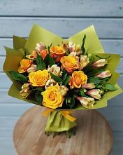 Букет цветов из:  Альстромерии и Розы в Усть-Кишерть