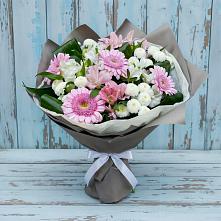 Букет цветов из:  Герберы, Альстромерии и Хризантемы в Усть-Кишерть