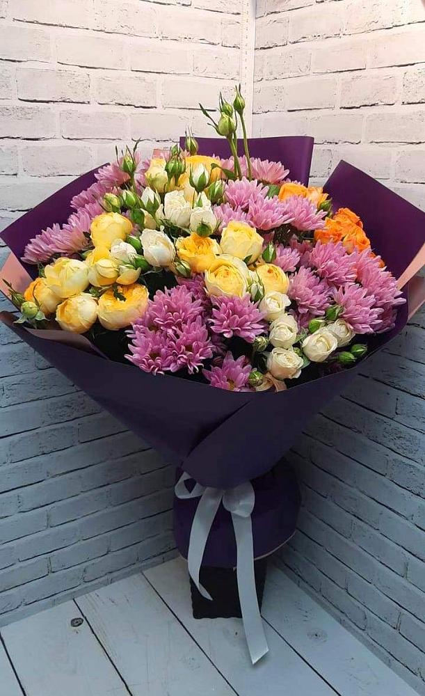 Букет цветов из: Хризантемы и Розы в Усть-Кишерть