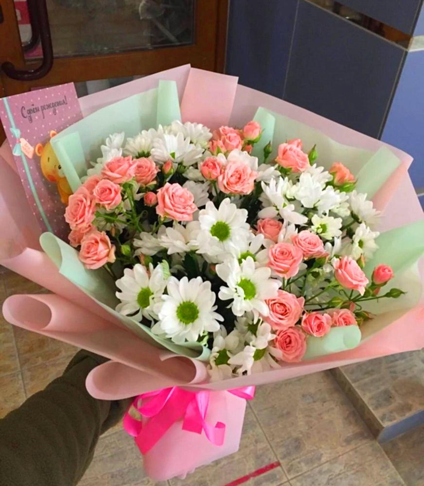 Букет цветов из: Розы и Хризантемы в Усть-Кишерть