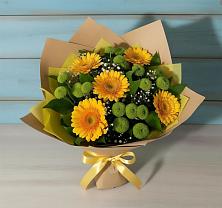 Букет цветов из:  Герберы и Хризантемы в Усть-Кишерть