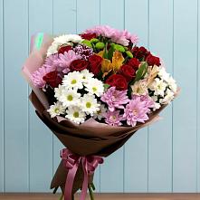 Букет цветов из:  Розы, Хризантемы и Альстромерии в Усть-Кишерть