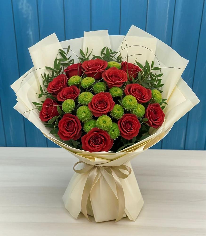 Букет цветов из: Розы и Хризантемы в Усть-Кишерть